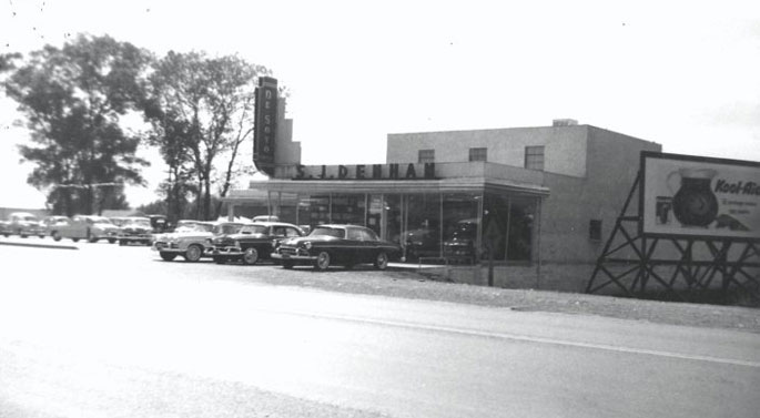 Historical photo of the front of SJ Denham